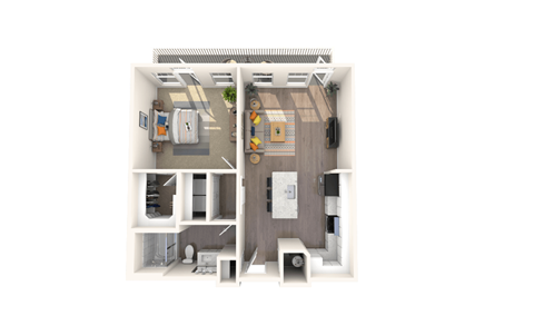 Floor plan for 1 bed, 1 bath, 819 sqft